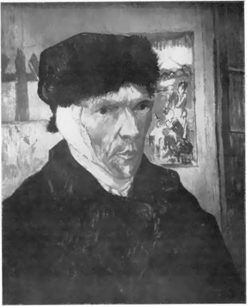 VAN GOGH, PORTRET WŁASNY („à l'orcillt coupée“, ol.).