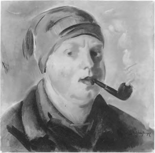 TADEUSZ PRUSZKOWSKI, PORTRET WŁASNY (ol.) (Z wystawy “Bractwa św. Łukąsza”. Kraków 1930).