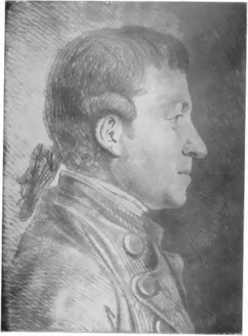 DANIEL CHODOWIECKI STUDJUM PORTRETOWE (rys. czerwoną kredką. 35X40 cm.) (Zbiory graficzne Tow. Przyj. Nauk w Poznaniu).