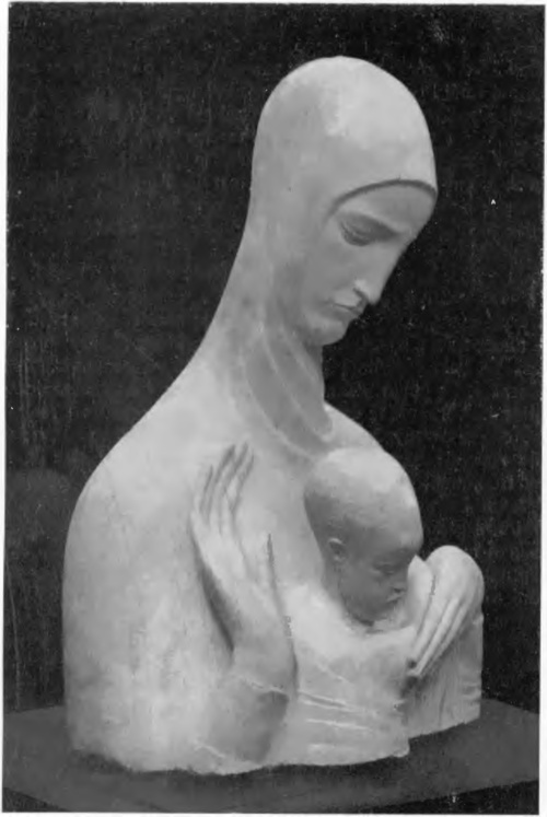IVAN MESTROWIC, MADONNA Z DZIECIĄTKIEM (gips).