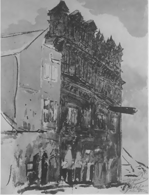 LEON WYCZÓŁKOWSKI, MOTYW Z KAZIMIERZA NAD WISŁĄ (akwarela) (Wystawa Twa art. pol. “Sztuka“. Kraków.