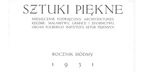 -, Sztuki Piękne [1931]