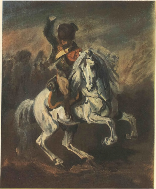 PIOTR MICHAŁOWSKI UTARCZKA (szkic olejny) (Wł. Muzeum Narodowe, Kraków).
