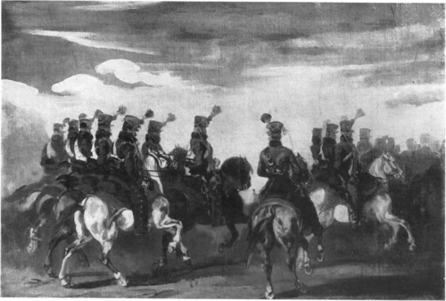 PIOTR MICHAŁOWSKI, BŁĘKITNI HUSARZY (ol.) (Galerja w Belwederze).