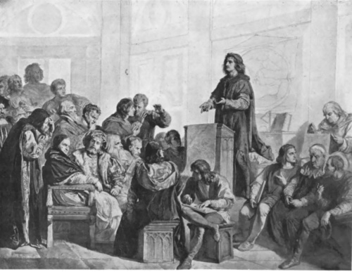 WOJCIECH GERSON MIKOŁAJ KOPERNIK WYKŁADAJĄCY ASTRONOMIE W UNIWERSYTECIE RZYMSKIM MIĘDZY R. 1499 A 1503 (ol.).