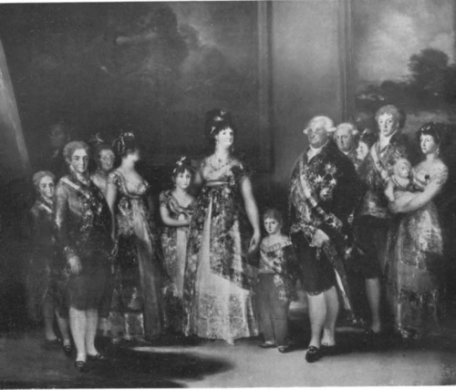GOYA Y LUCIENTES PORTRET RODZINY KRÓLA KAROLA IV. (ol.) (Galerja Prado, Madryt).