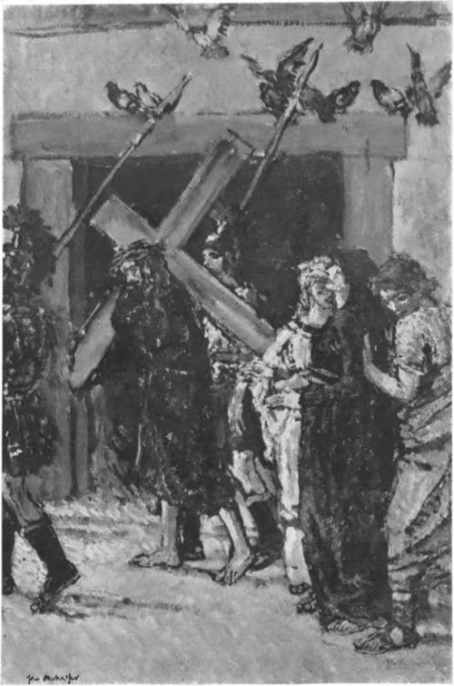 JÓZEF MEHOFFER DROGA NA GOLGOTĘ (Szkic olejny) (Z wystawy sztuki religijnej. Katowice).
