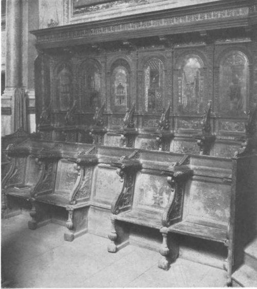 Rys. 8. VERONA, KOŚCIÓŁ S. MARIA IN ORGANO: STALLE KOŚCIELNE.