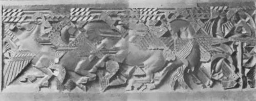 JAN SZCZEPKOWSKI FRAGMENT FRYZU DO SAI I TEATRALNEJ ZAW. ZWIĄZKU KOLFIARZY W WARSZAWIE (model w Kinsie)