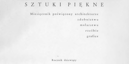 -, Sztuki Piękne [1933]