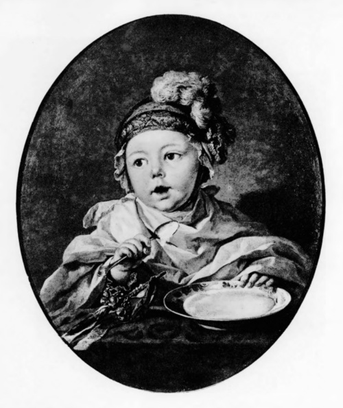 Francois Boucher. Portret dziecka (prawdopodobnie późniejszego Filipa d’Orleans, zwanego “Egalite”, ol. 1749).