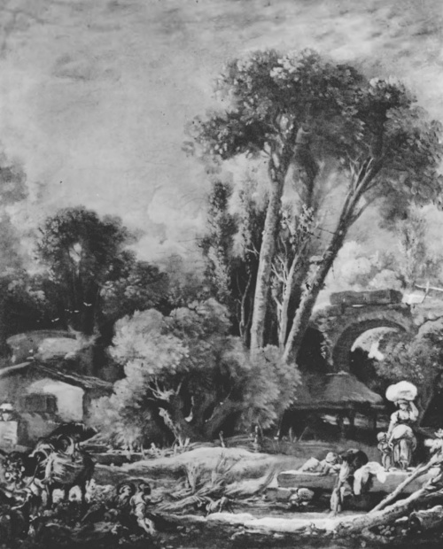 Francois Boucher. Krajobraz (ol. około 1750-1755).