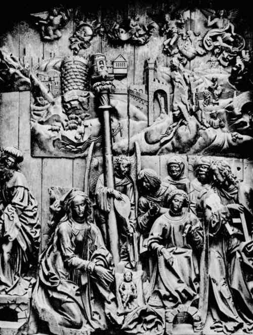 Wit Stwosz. Pokłon Trzech Króli (część “Ołtarza bamberskiego”, figury z drzewa lipowego, szafa 3.55 m. wysok. 2.92 m. szerok. 0.72 m. głębok. pierwotnie przez syna artysty dr. Andrzeja Stwosza fundowany dla kościoła Karmelitanów w Norymberdze).