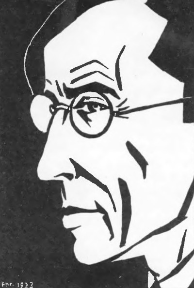 Frans Masereel. Portret własny (drzeworyt, 1923).