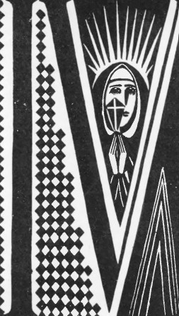 Frans Masereel. Drzeworyt tytułowy do rozdz. IV. M. Maeterlincka “Le trésor des humbles”, 1922 (rozm. 15X8,5 cm.).