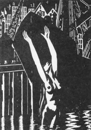 Frans Masereel. “Syrena”, drzeworyt, 1918 (rozm. 47X33.5 cm.).