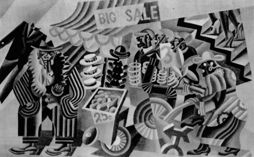 Fortunato Depero (Włochy). Przedmieście Nowego Jorku.