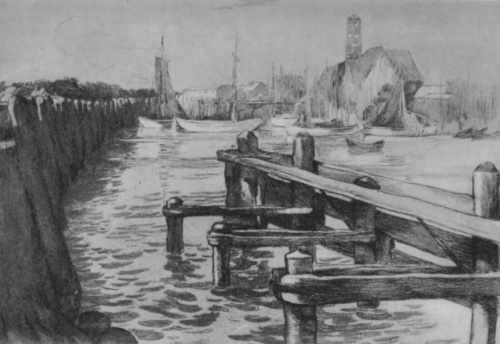 Zofja Stankiewiczówna. Port w Helu (akwaforta).
