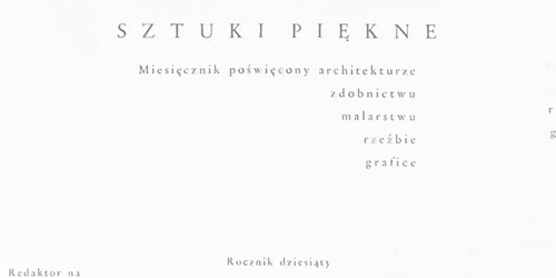 -, Sztuki Piękne [1934]