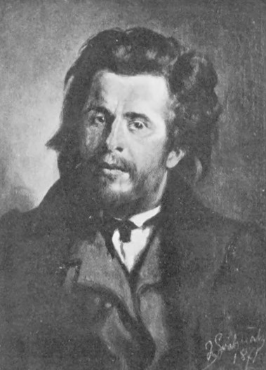 Andrzej Grabowski. Portret rzeźbiarza Antoniego Kurzawy (1871, ol.).