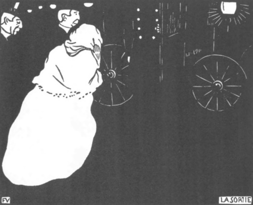 Felix Vallotton. Z teatru (drzeworyt).