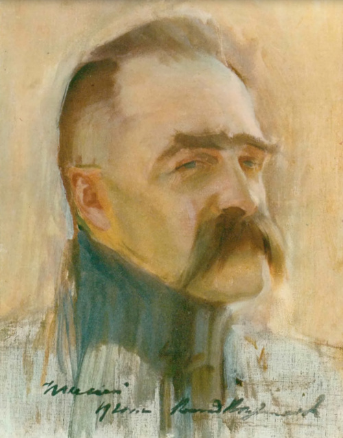 Konrad Krzyżanowski. Portret marszałka J. Piłsudskiego (ol.).