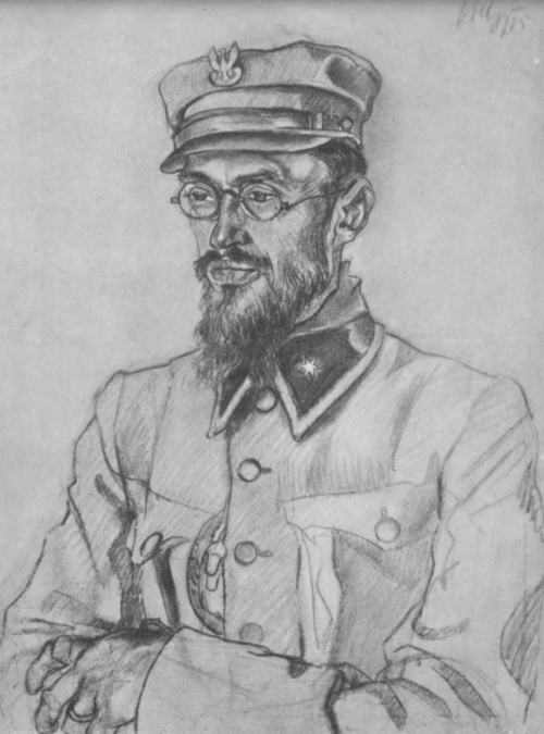 Kazimierz Sichulski. Porzucony Jerzy Żuławski (rys. węgl.).