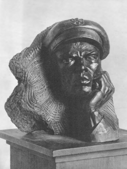 Jakób Juszczyk. Głowa legjonisty (drzewo).