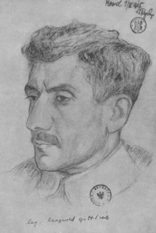 Jan Rydz-Śmigły. Legjonista Leopold Gottlieb (rys. kredką).