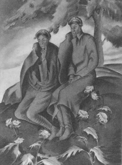 Tadeusz Sewryn. Uzdrrowieńcy (akwarela).