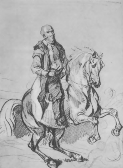 Piotr Michałowski (1801-1855). Hetman Rewera na koniu (rys.).