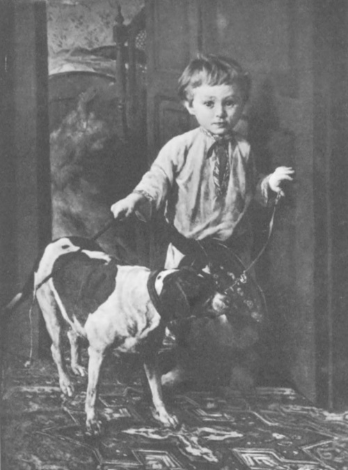 Witold Pruszkowski. Portret synka artysty z psem (ol. 1890).