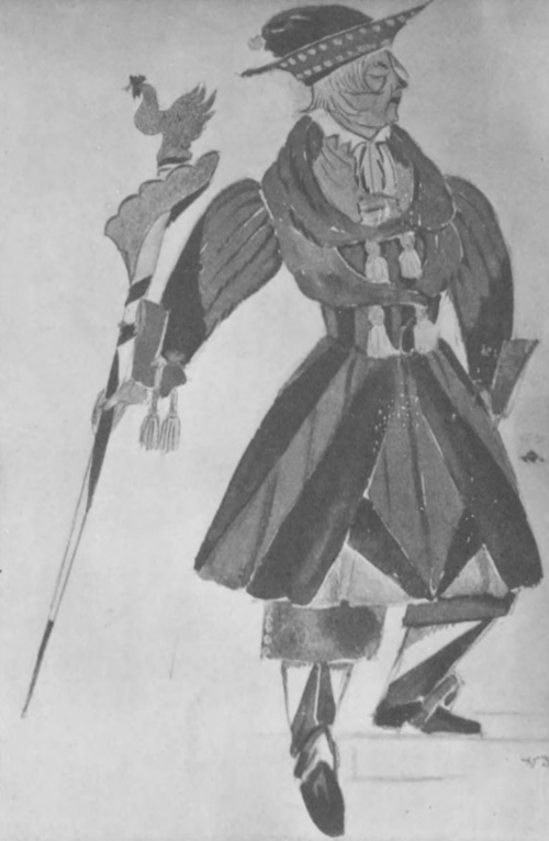 Wincenty Drabik. Projekt kostjumu dworzanina do Shakespeare'a “Jak,wam się podoba”. (Teatr im. Bogusławskiego, Warszawa 1925).