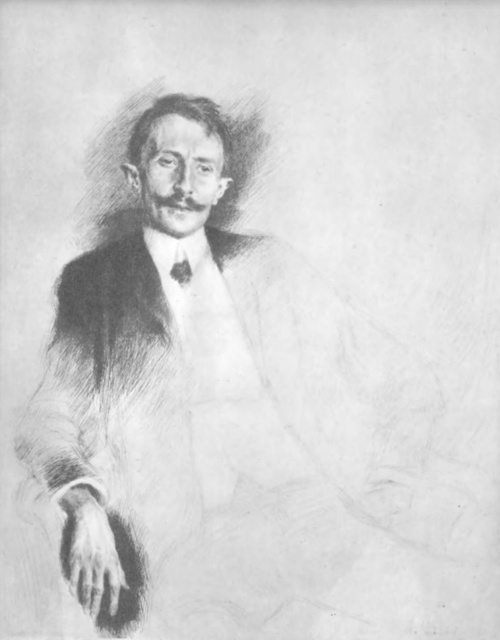 Maksymiljan Švabinsky. Portret pisarza F. X. Salda (akwaforta).