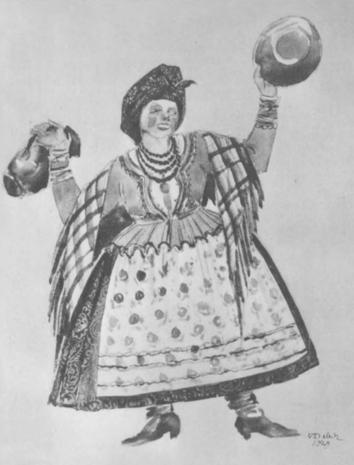 Wincenty Drabik. Przekupka krakowska (projekt kostjumu).