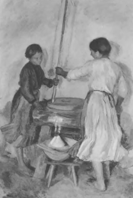 Wojciech Weiss. Przy żarnach (temp. 1902).