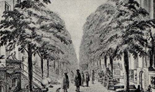 Długa ulica. Wedle rysunku D. Chodowieckiego z r. 1773.
