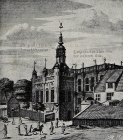 Strzelnica św. Jerzego z r. 1494. Wedle rysunku z dzieła Cricke’go.