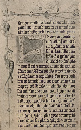 RYC 3. STRONICA Z BIBLII TŁOCZONEJ PRZEZ GUTENBERGA.