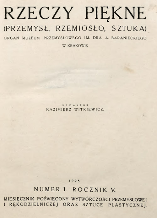-, Rzeczy Piękne [1925 1]