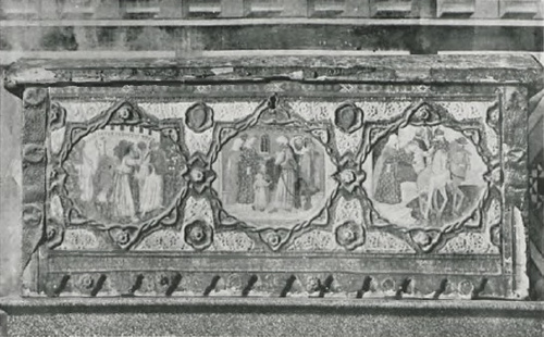 TABL. VI. RYC. 3. BOK SKRZYNI ŚLUBNEJ MALOWANEJ. (WIEK XIV). FOT. ALLINARI.