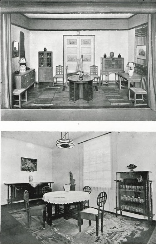 TABL. XIII. 1. WNĘTRZE W DZIALE ANGIELSKIM. 2. WNĘTRZE W DZIALE CZECHOSŁOWACKIM.