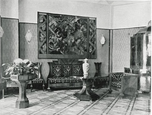 TABL. VIII. J. CZAJKOWSKI I W. JASTRZĘBOWSKI. GABINET W PAWILONIE POLSKIM..