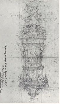 10. Projekt kazalnicy dla katedry lwowskiej, z r. 1792, . . rysunek w Archiwum kapitulnym we Lwowie.