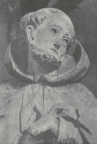 22. Głowa ś. Franciszka z rzeźby w kościele podominikańskim w Bełzie. Fot. W. Tyss.