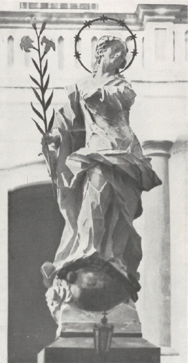 25. Fabian Fesinger: Niepokalane Poczęcie N. P. Marii, statua przed kościołem Bernardynów w Dukli. Fot. ks. Typrowicz.