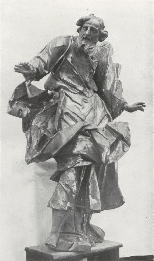 53. Monasterzyska, Kościół parafialny, figura apostoła w ołtarzu bocznym. Fot. W. Tyss.