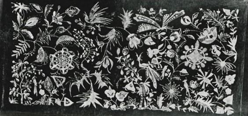 BATIK NA PŁÓTNIE. MAKATA. WYKONAŁA EUGENJA CHODOROWSKA