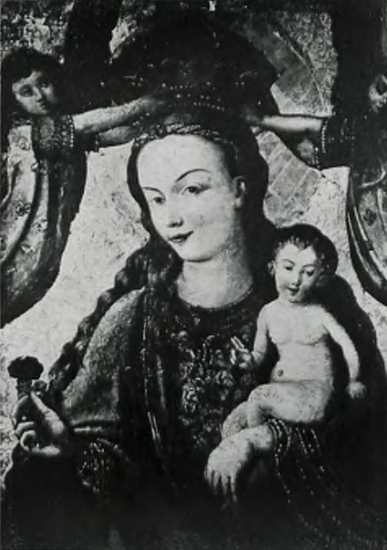 Fig. 6. N. Panna Marja z różą (fragment), pocz. XVI w., kościół św. Marcina i Mikołaja w Bydgoszczy.