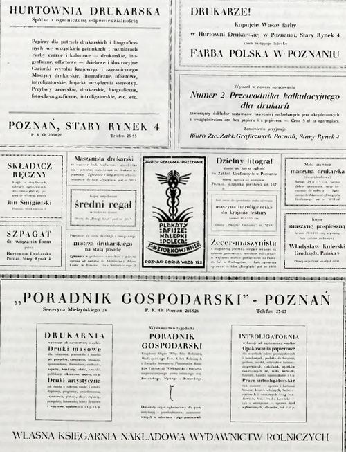 Strona inseratu “Poradnika graficznego” w dodatnim układzie graficznym.